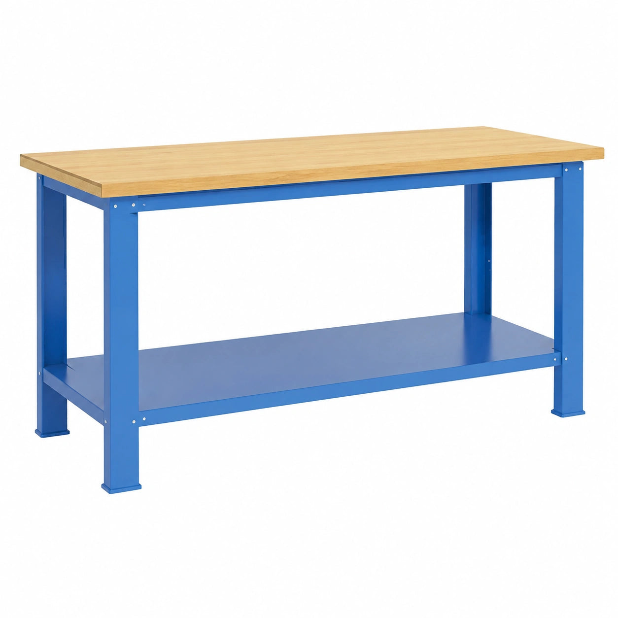 SOGI Banco da Lavoro 2m con Piano in Legno, Portata 1000 kg, Blu