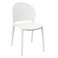 PAZZO DESIGN Set di 4 Sedie Stefania Impilabili, Bianco, Polipropilene per Cucina e Giardino