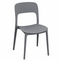 Set di 4 Sedie Impilabili Luana in Polipropilene Grigio per Cucina e Giardino