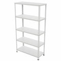 Scaffale in Metallo Bianco con Bulloni, 5 Ripiani, 100x40x187 cm