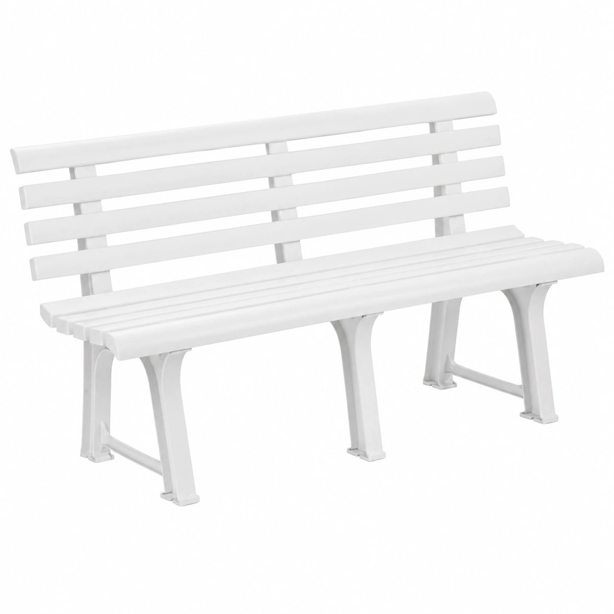 Panchina in Resina Bianca, 145x49x74 cm, Iphea