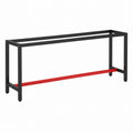Struttura per Banco da Lavoro in Metallo Nero e Rosso 210x50x79 cm