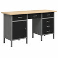 Tavolo da Lavoro in Acciaio Nero 160x60x85 cm, Robusto e Durevole