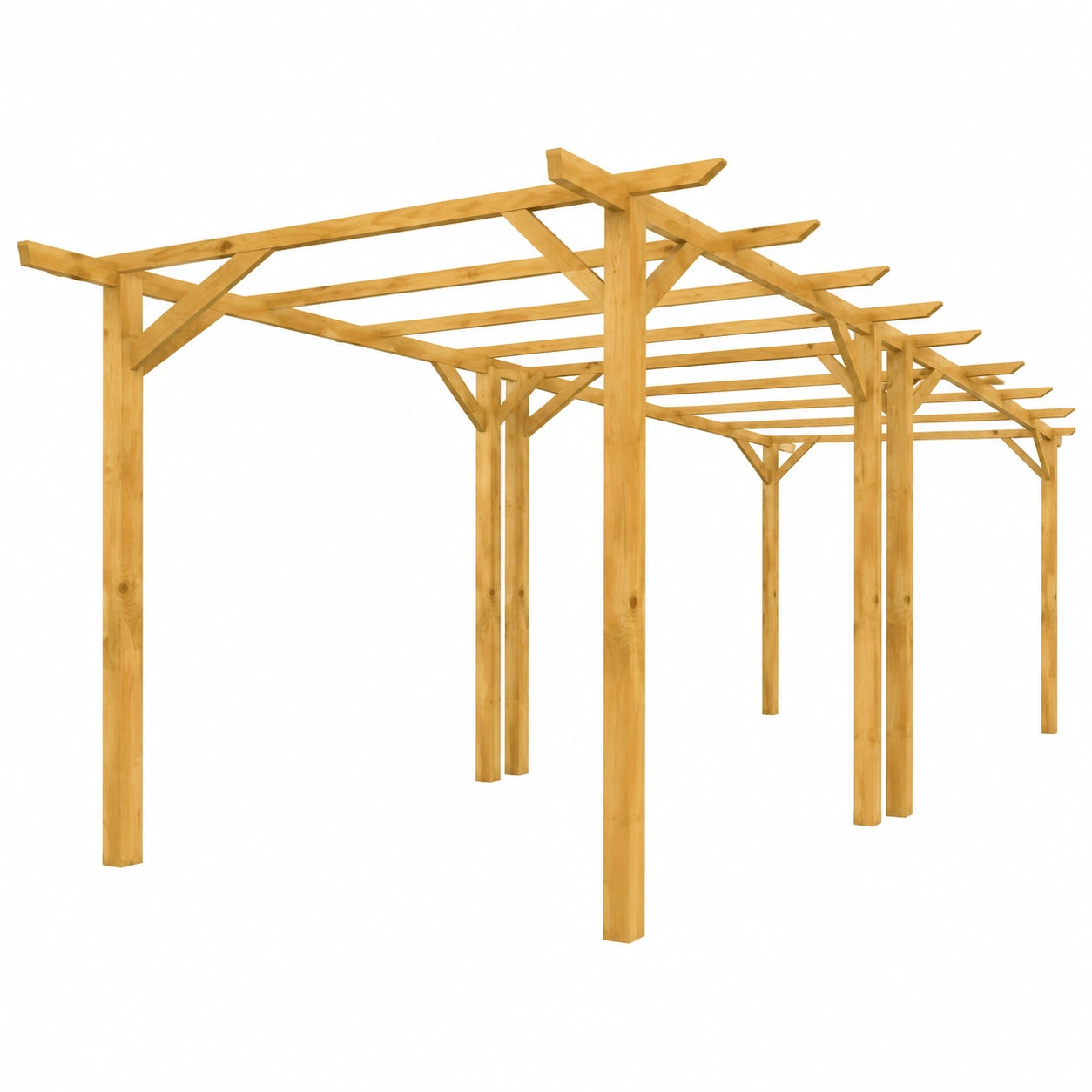 Gazebo da giardino in legno Lumina 3x6 m, pino trattato in autoclave, con kit di montaggio, Italiano