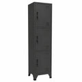 Armadio Ufficio Antracite con Serratura 38x45x180 cm in Acciaio
