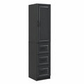 Armadio Nero in Legno con 3 Cassetti e Ripiani, 33x34,5x87 cm, Per Ufficio e Casa