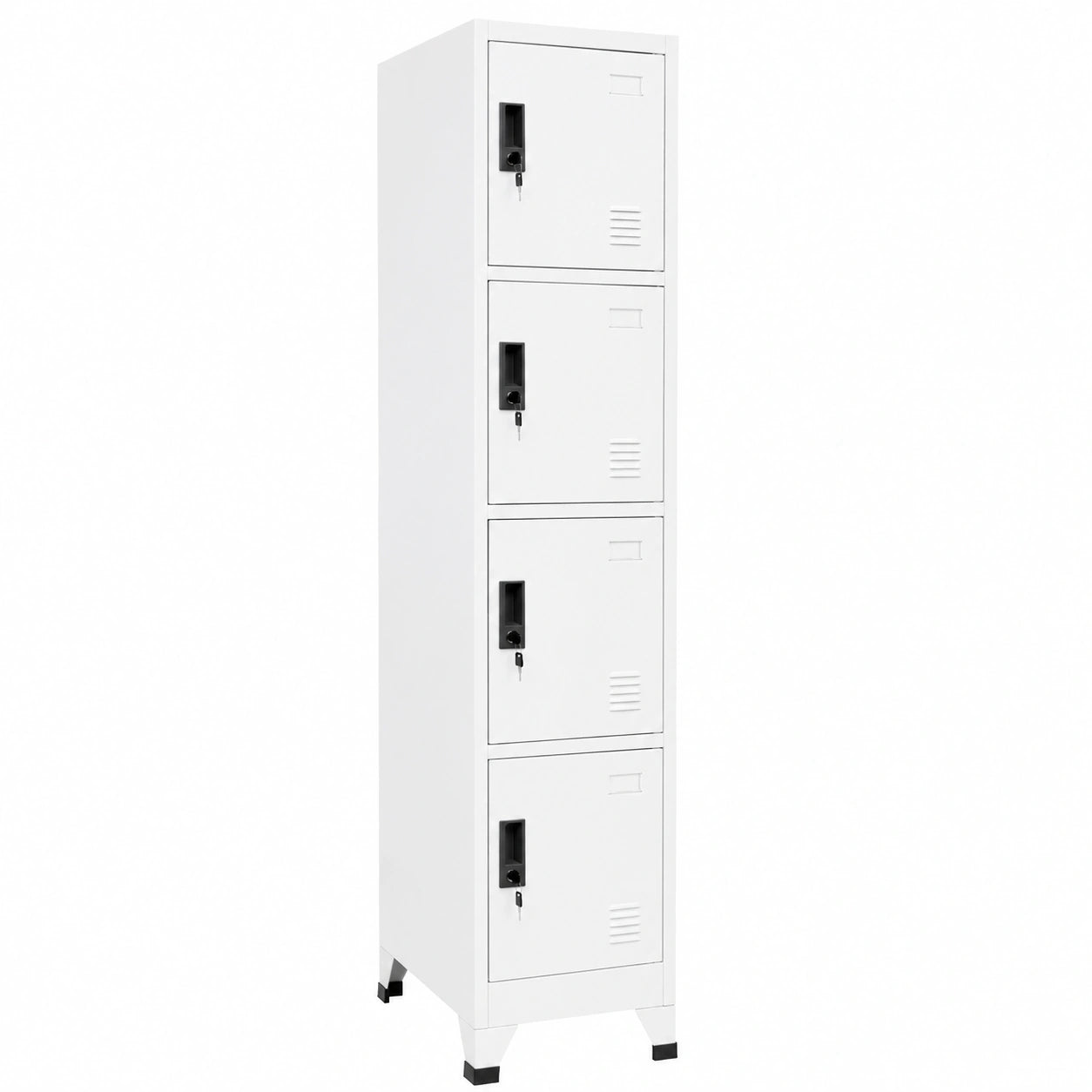 Armadietto in Acciaio con Serratura e Ripiani Regolabili 38x45x180 cm, Bianco
