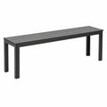 Panca da Giardino 2 Posti in Acciaio e Polietilene Effetto Legno, 141x28,5x43 cm, per Terrazzo e Balcone - Fiona XL Antracite
