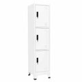 Armadietto in Acciaio con Serratura 180x45x38 cm Bianco per Ufficio