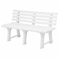 Panchina da Giardino Bianca 145x49x74 cm, 3 Posti, Resistente UV e Intemperie
