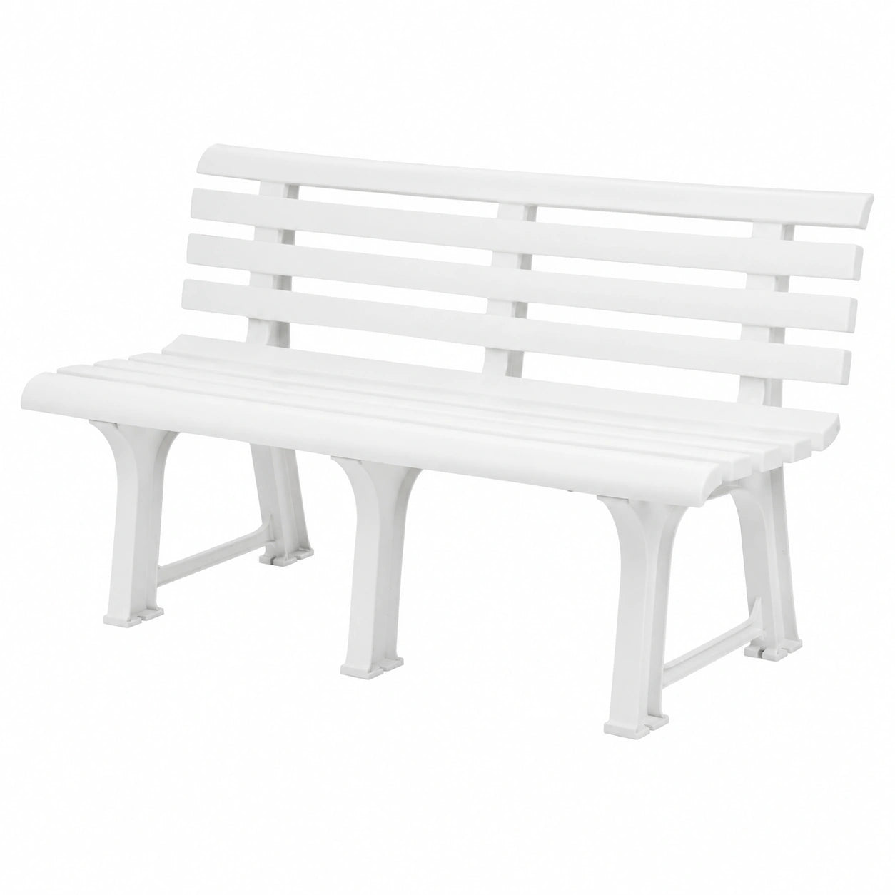 Panchina da Giardino Bianca 145x49x74 cm, 3 Posti, Resistente UV e Intemperie