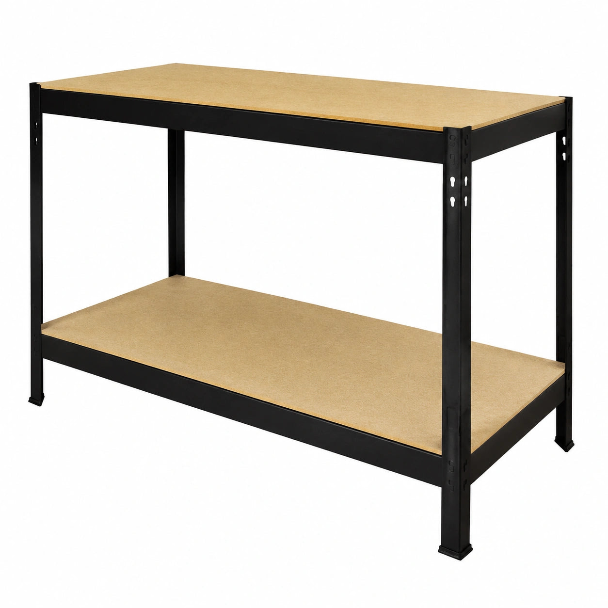 Tavolo da Lavoro Nero Q-Rax in Acciaio e MDF 90x120x60cm per Garage e Officina
