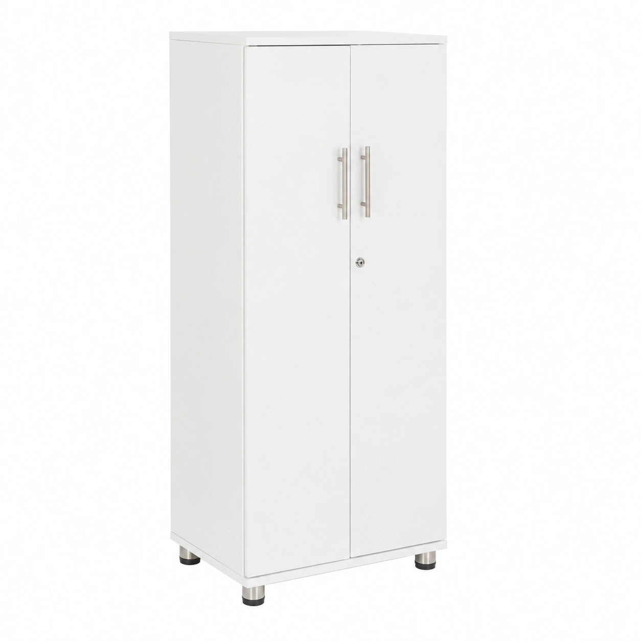 Armadio contenitore in legno bianco 55x35x125 cm