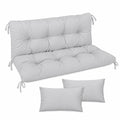Cuscino Impermeabile per Panchina da Giardino 120x50x50 cm con Schienale, Grigio
