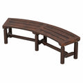 Panca da Giardino in Legno Massiccio Carbonizzato, Resistente alle Intemperie, Capacità 325 kg