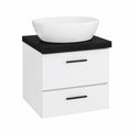 Ripiano Lavabo in Rovere Massello Marrone 40x60x2-6 cm Bordo Naturale Trattato