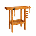 Banco da Lavoro in Legno di Acacia con Morsa 92x48x83 cm