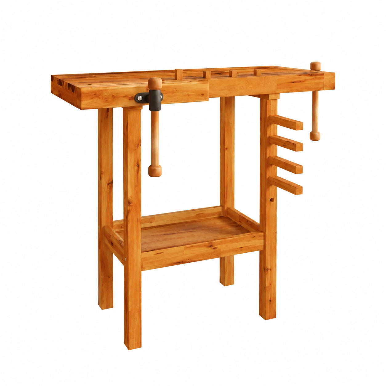 Banco da Lavoro in Legno di Acacia con Morsa 92x48x83 cm