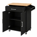 Carrello Cucina Nero con Ruote e Ripiani Multiuso 60x40x88,5 cm