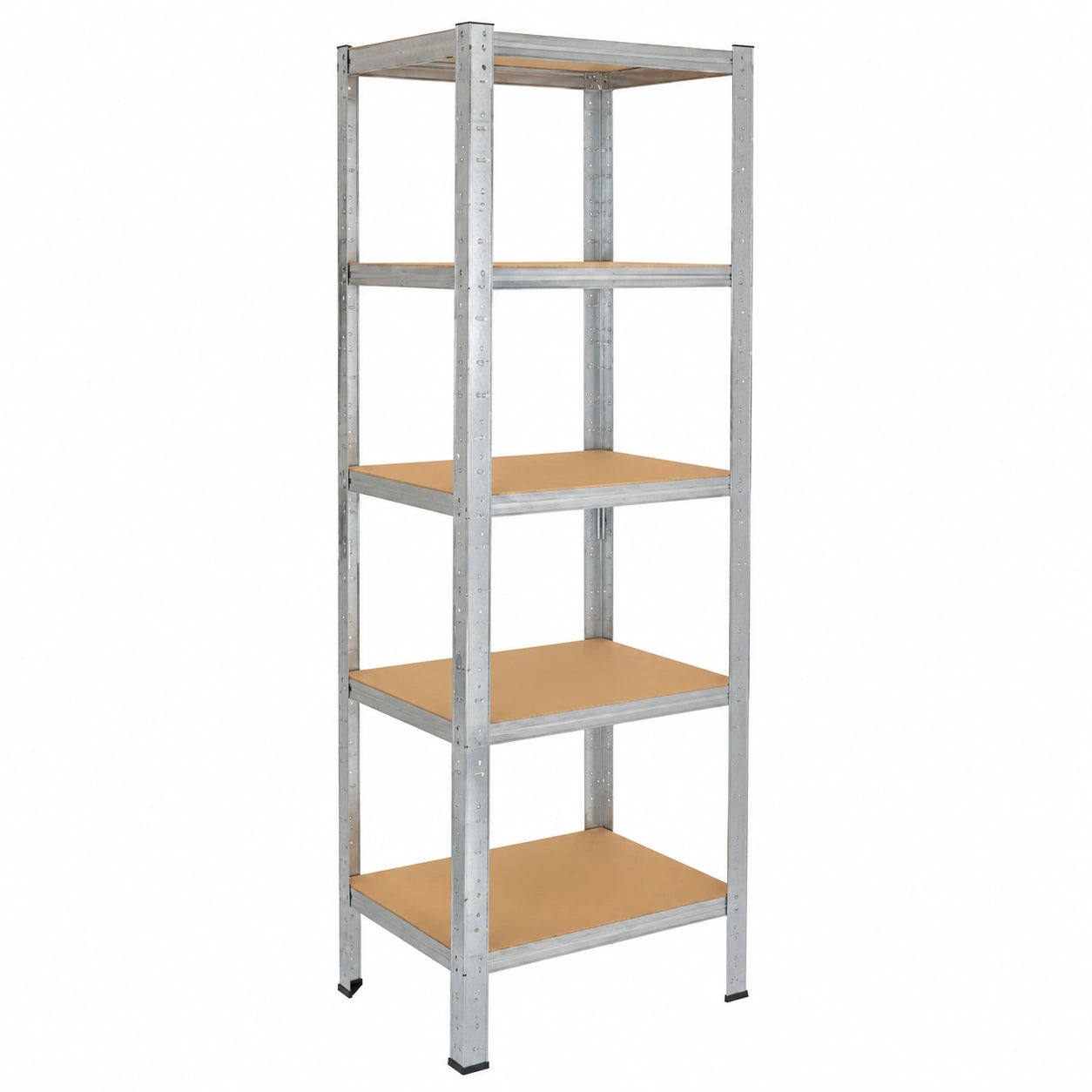 Scaffale Metallo Zincato 200x60x60cm, 5 Ripiani, Capacità 175kg