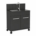 Modulo Cucina da Esterno con Lavello in Metallo Nero