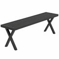 Panchina in Metallo da Esterno 138x36x46 cm, Design a X, 360kg, Nero