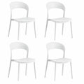 Set di 4 Sedie Impilabili in Polipropilene Bianche 40x39x78 cm per Cucina e Giardino