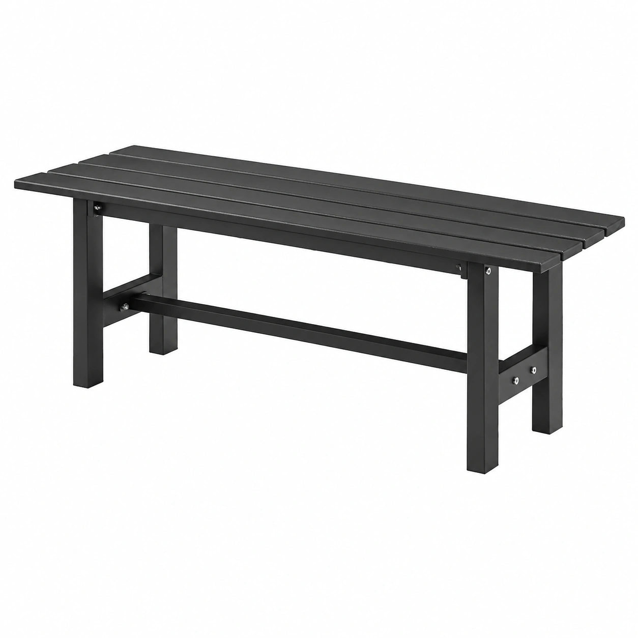 Panchina da Giardino in Metallo Verniciato a Polvere, 2 Posti, 120 cm, Nera