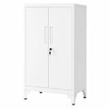 Armadietto Multiuso in Acciaio con Serratura, 2 Ante, Bianco Opaco - SONGMICS